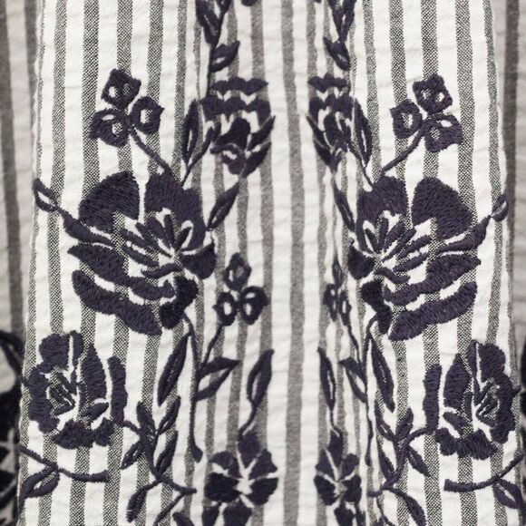 Mango Embroidered Dress Striped New - Picture 6 of 7